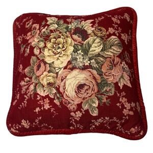 Waverly English Cottage Shabby Chic Cotton tapestry/Velvet Pillow Cover